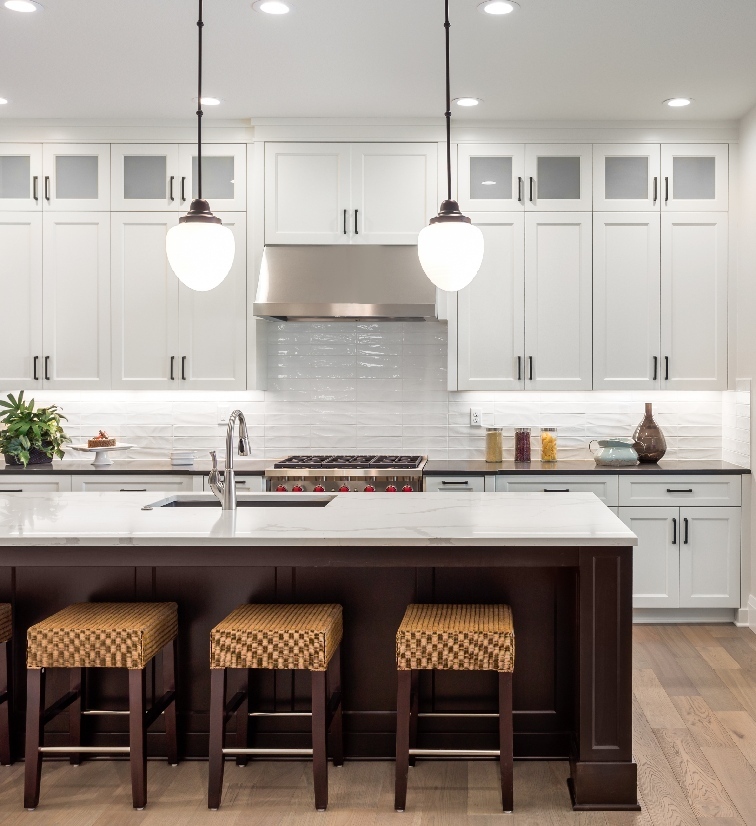 White Shaker Kitchen Cabinets | Premium Custom Transitional Kitchen Cabinetry  - BFP Cabinetry