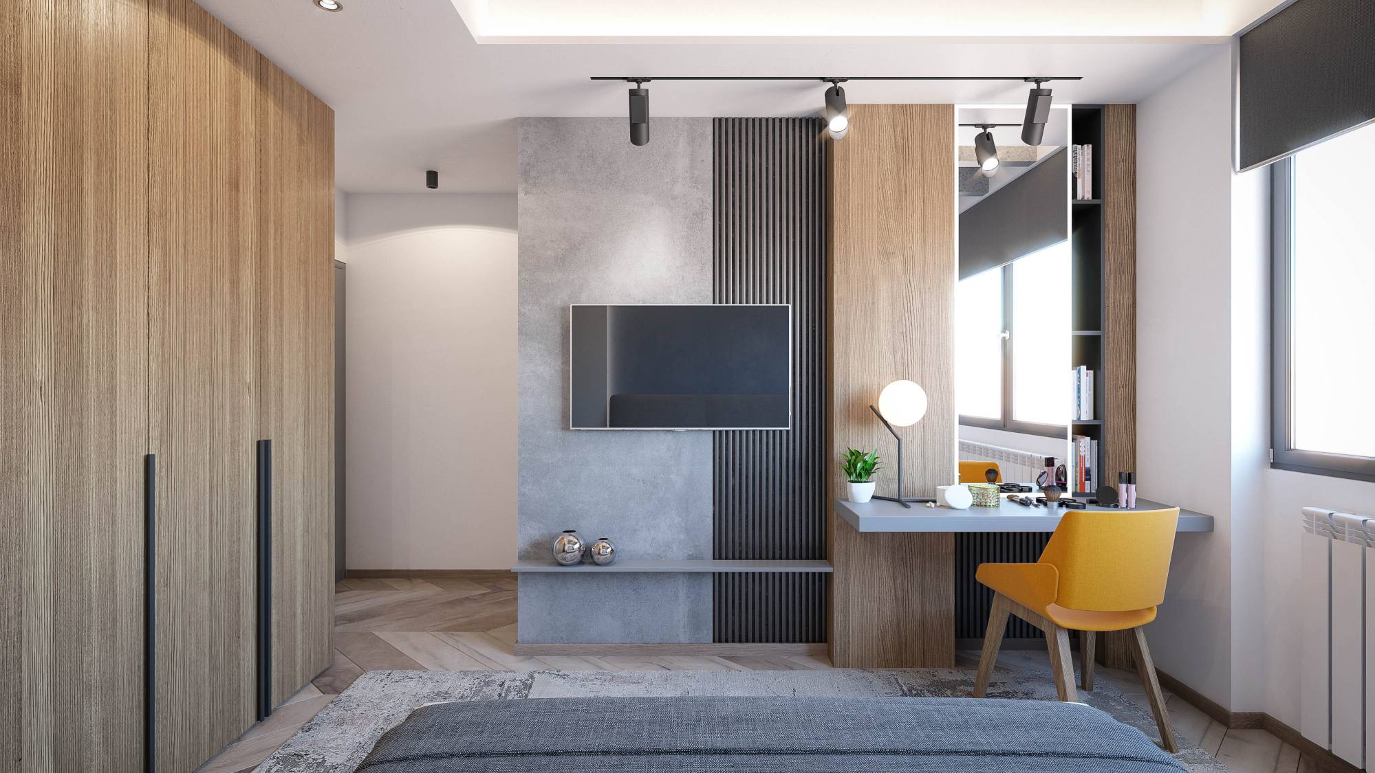 Melamine Wood-grain Glass Swing Door Wardrobe cost-effective