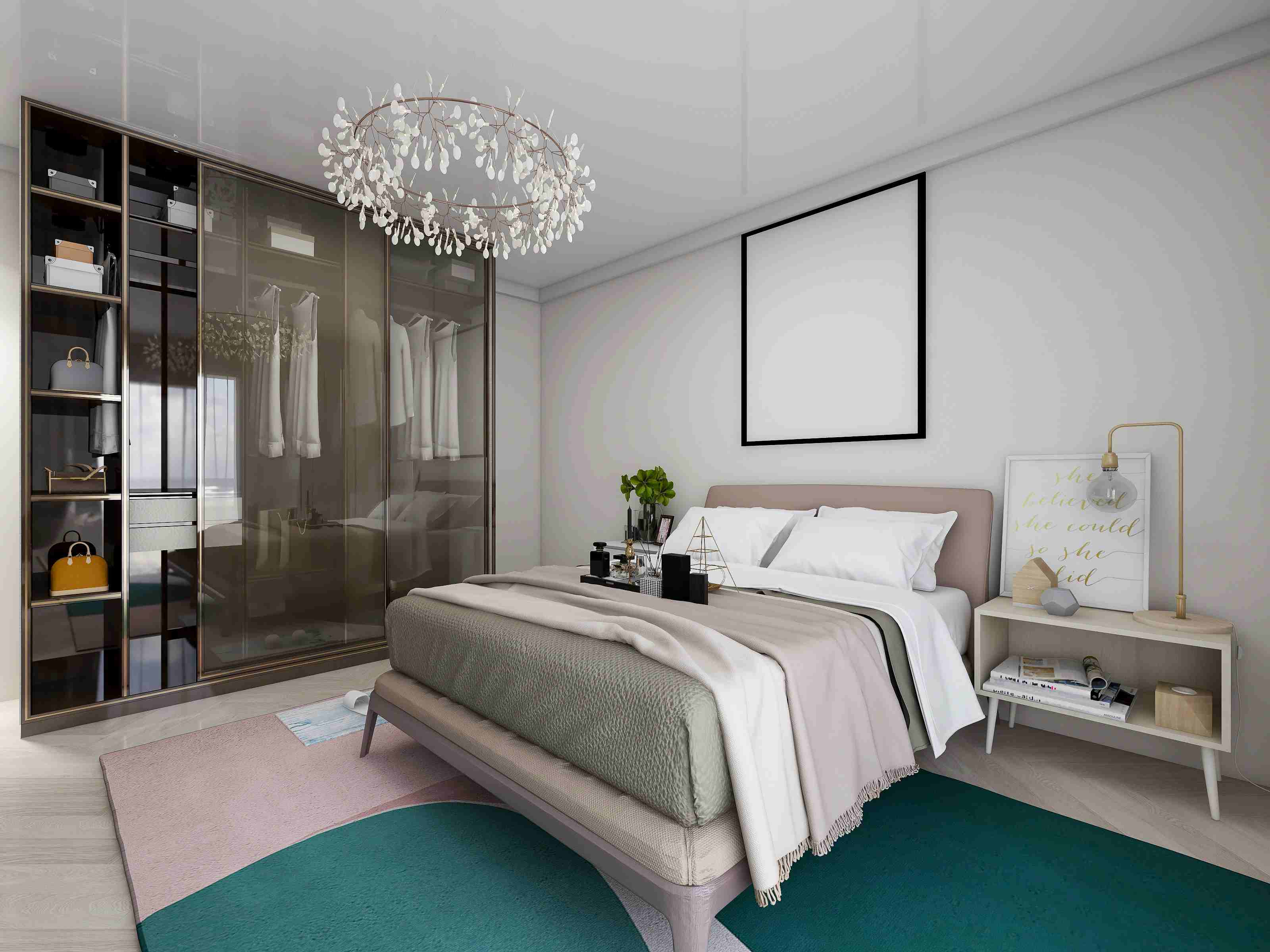 BFP Modern Glass Sliding Door Wardrobe | Display & Storage Cabinet