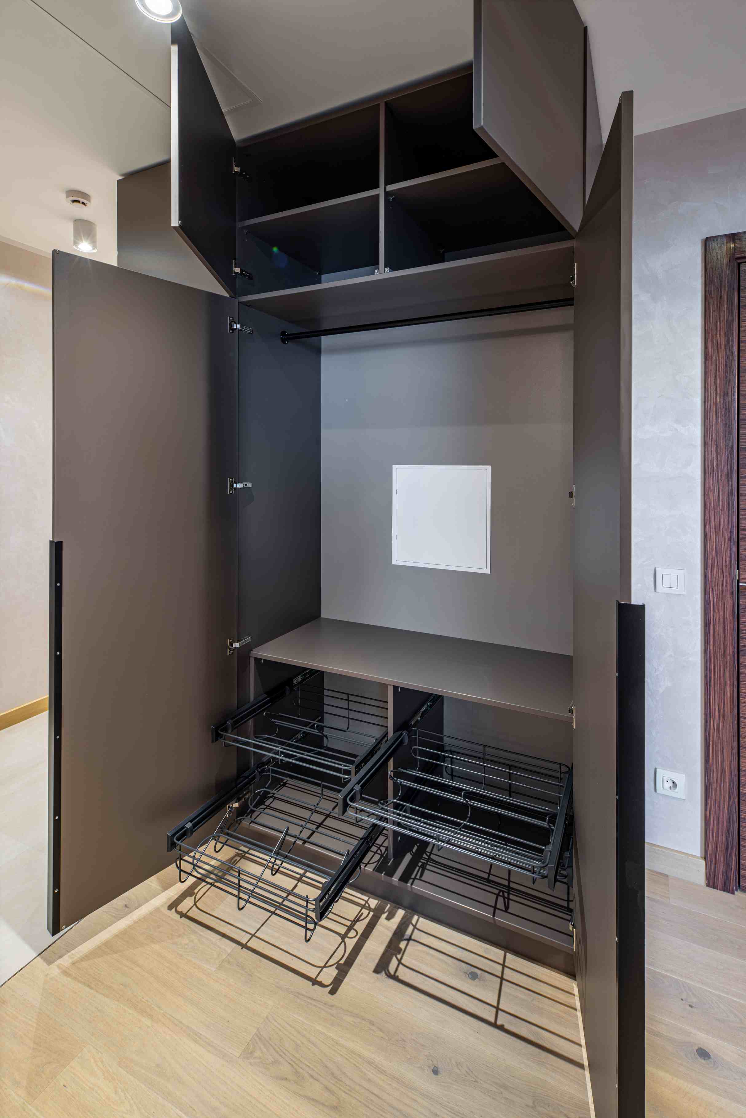 Modern Matte Swing Door Wardrobe | Custom Built-In Cabinet- BFP Cabinetry