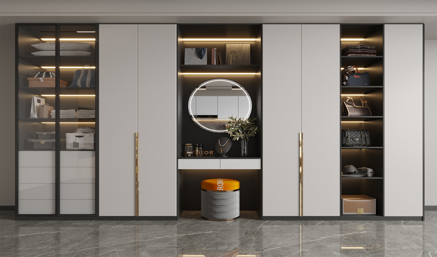 Custom Modern Luxury Swing Door Bedroom Rrobe