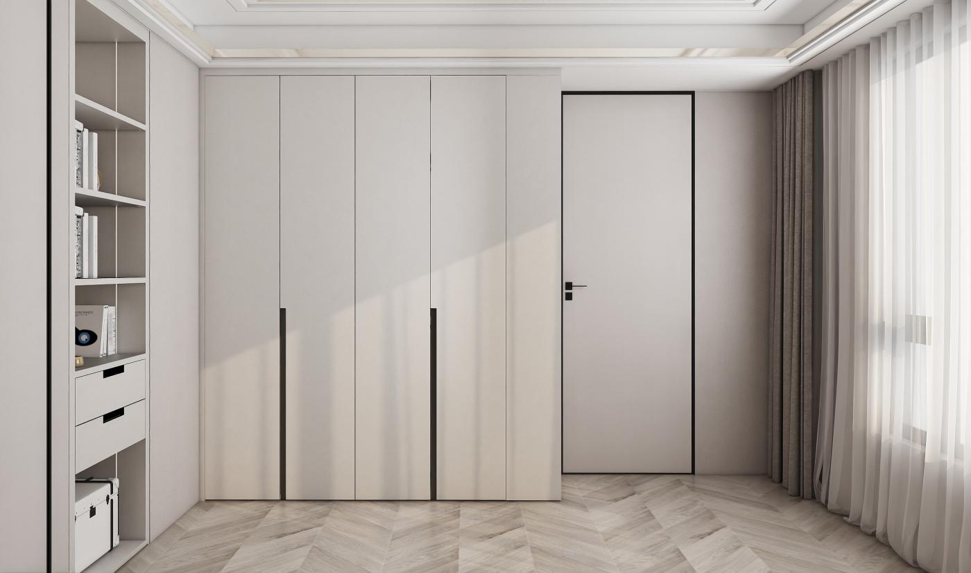 Customized White Lacquer Master Walk-in Closet